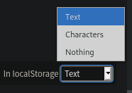 localStorage options